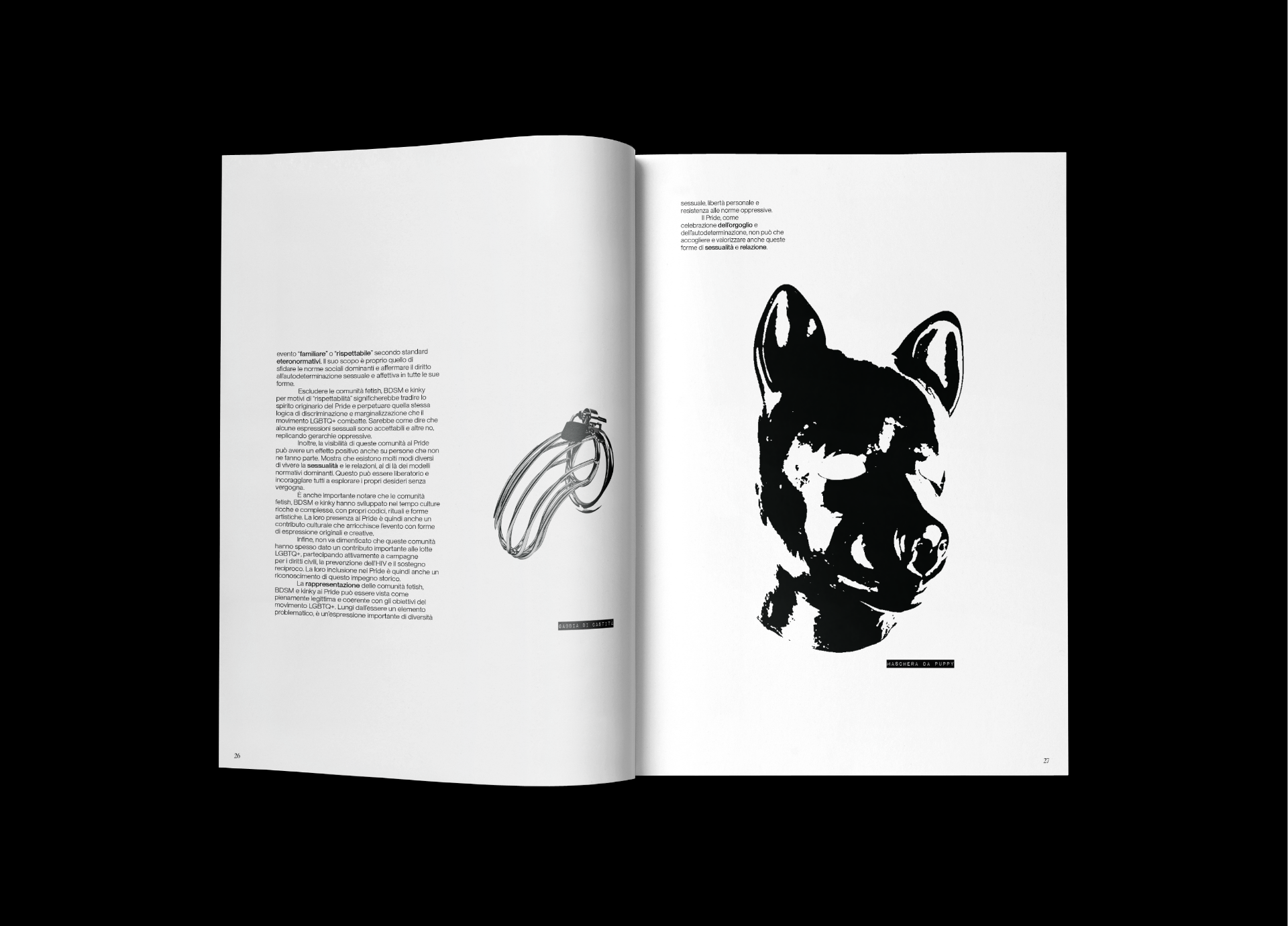 Spread sul kink e BDSM al Pride con maschera puppy
